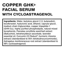 Load image into Gallery viewer, Copper GHK+ Facial Serum with Cycloastragenol