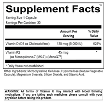 Load image into Gallery viewer, Vitamin D3 + K2